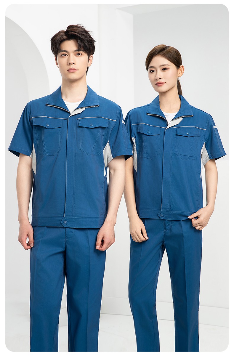 DL237X 夏季薄款竹纖維長袖工作服定制男薄款耐磨汽修工廠電焊車間勞保服(圖15)