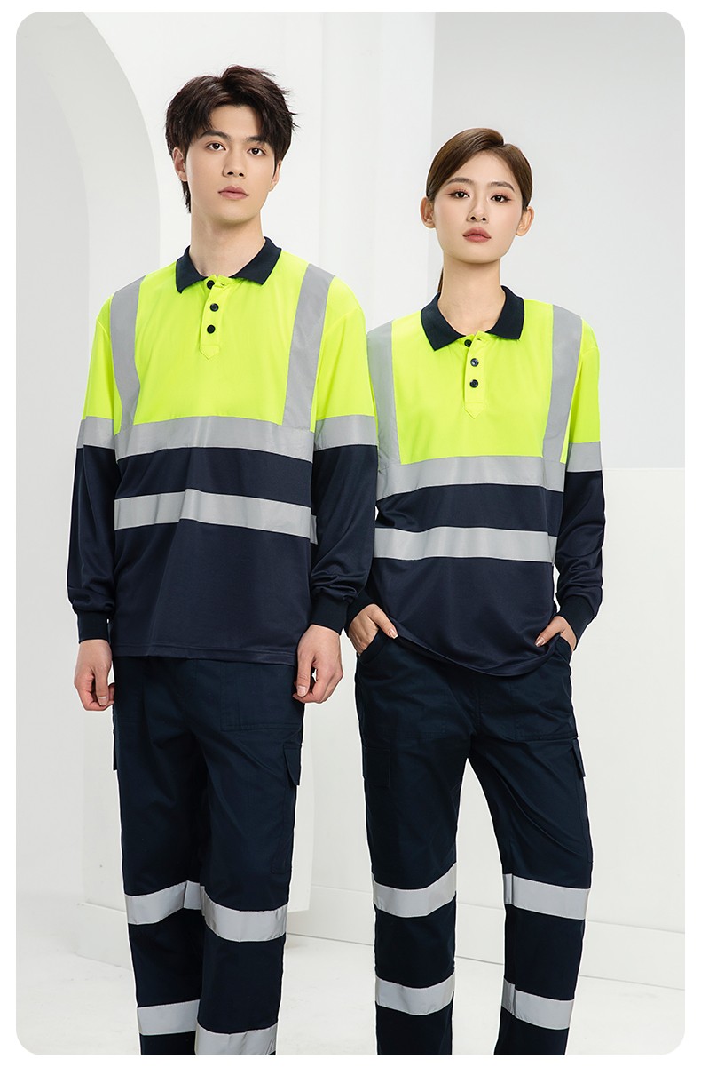 SG2119X 夏季速干長袖工服反光條薄款透氣POLO文化衫車間機(jī)修工裝(圖14)