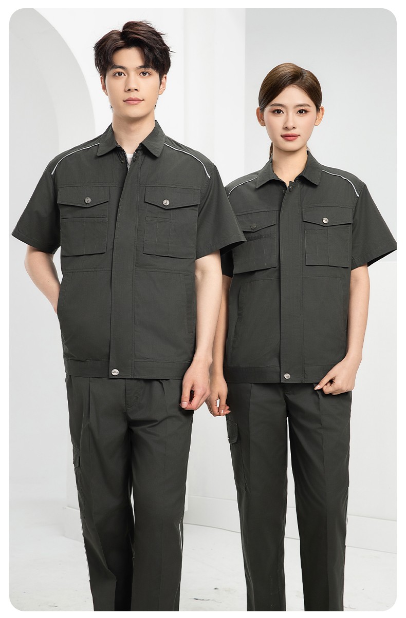 DM2315X 夏季工作服長(zhǎng)袖透氣吸濕排汗薄款套裝勞保服建筑工程服上衣定制(圖15)