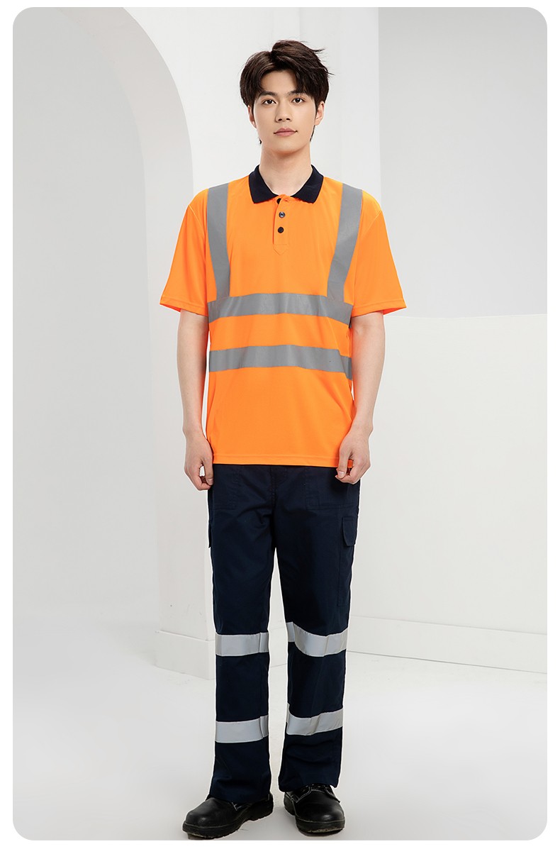 SG2120X 翻領速干反光polo男戶外環(huán)衛(wèi)道路施工環(huán)衛(wèi)安全建筑勞保反光工作服(圖21)