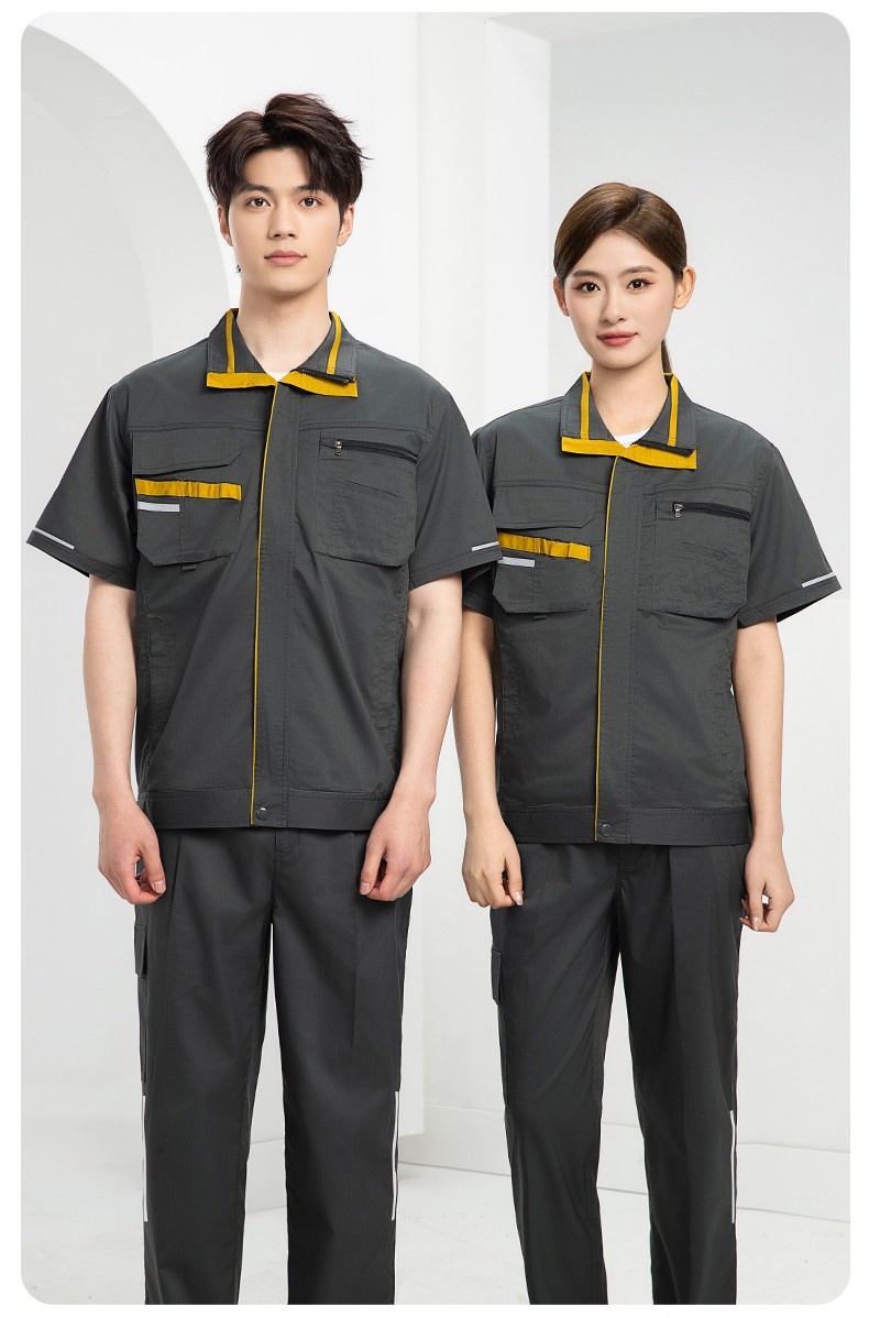 DM2316X 夏季長袖工作服套裝薄款透氣廠服工廠建筑勞保服車間機修服定制(圖17)