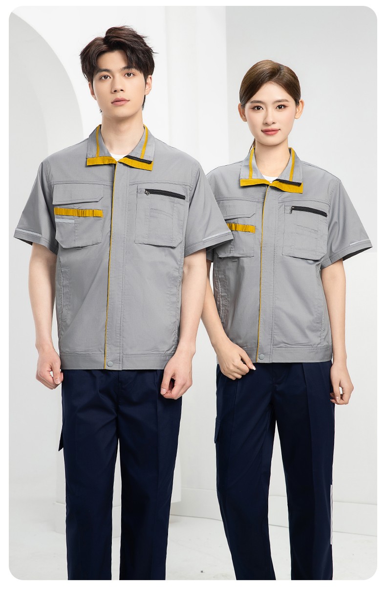 DM2316X 夏季長袖工作服套裝薄款透氣廠服工廠建筑勞保服車間機修服定制(圖14)