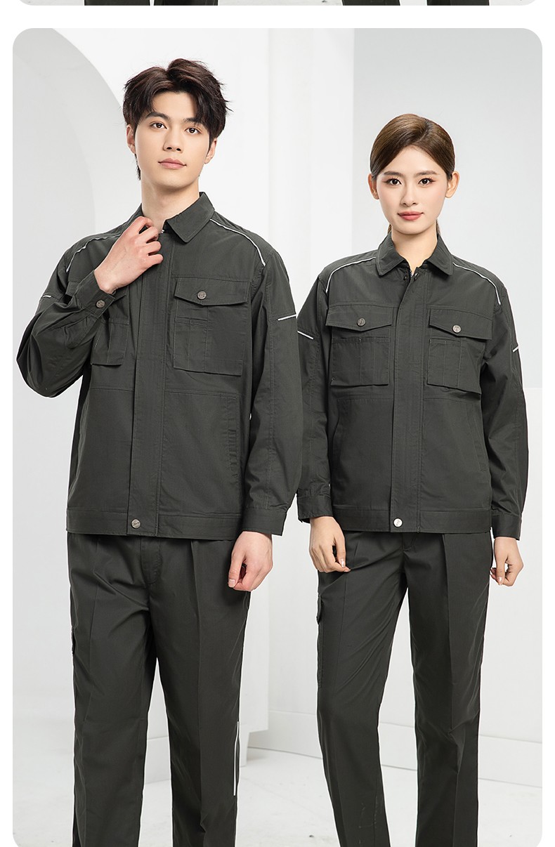 DM2315D 海源夏季工作服男短袖套裝機修服印字LOGO工地工人耐磨工裝定制(圖20)