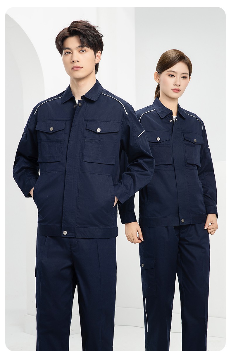 DM2315D 海源夏季工作服男短袖套裝機修服印字LOGO工地工人耐磨工裝定制(圖18)