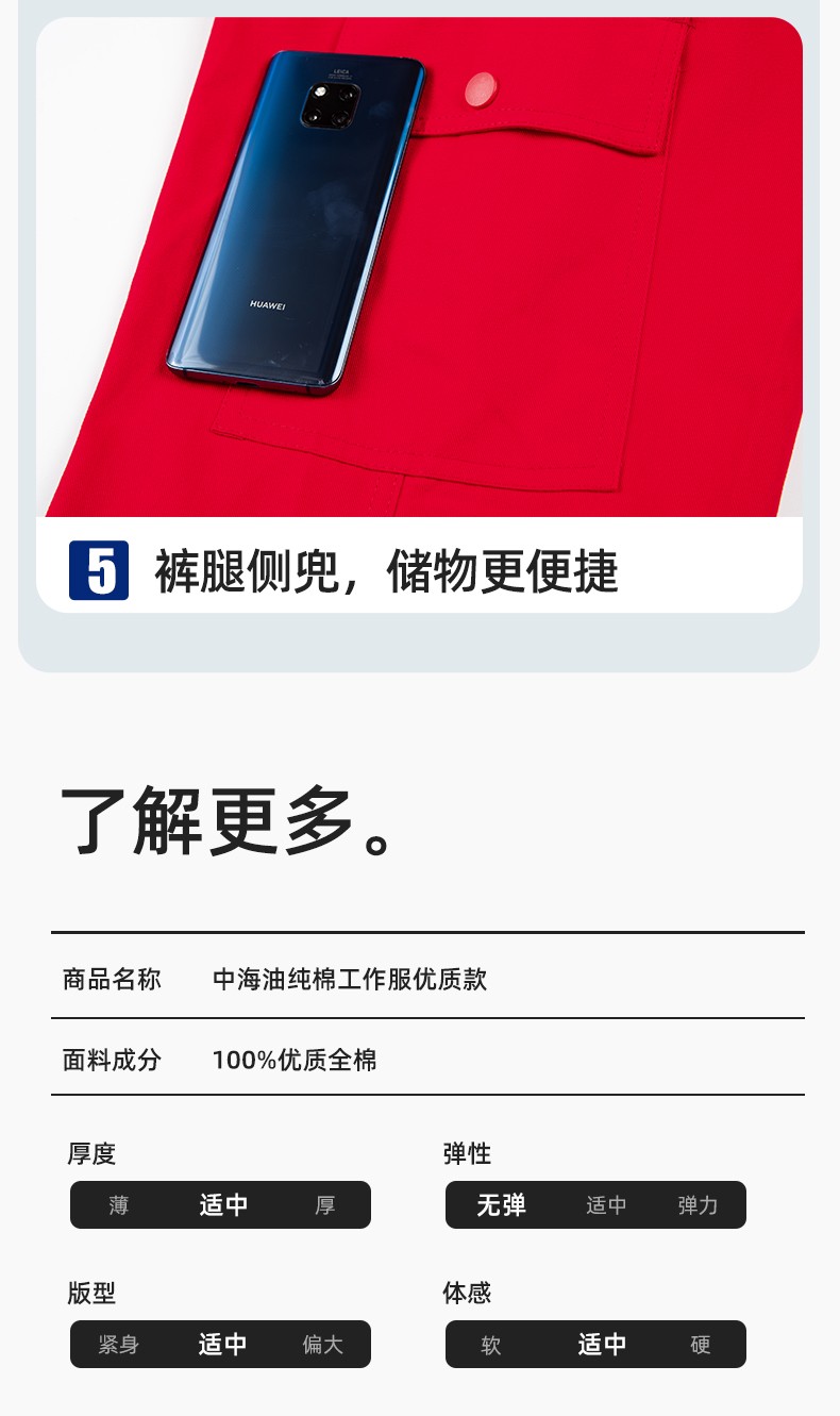 QM20137 純棉中海油勞保工作服套裝男女褲子加厚防燙耐磨耐臟電焊專用(圖9)