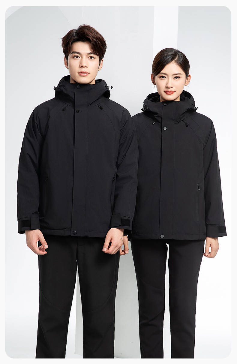 SL-9597 冬季工作服沖鋒衣加絨保暖工裝可拆卸印字定制學(xué)校公司超市外套(圖11)