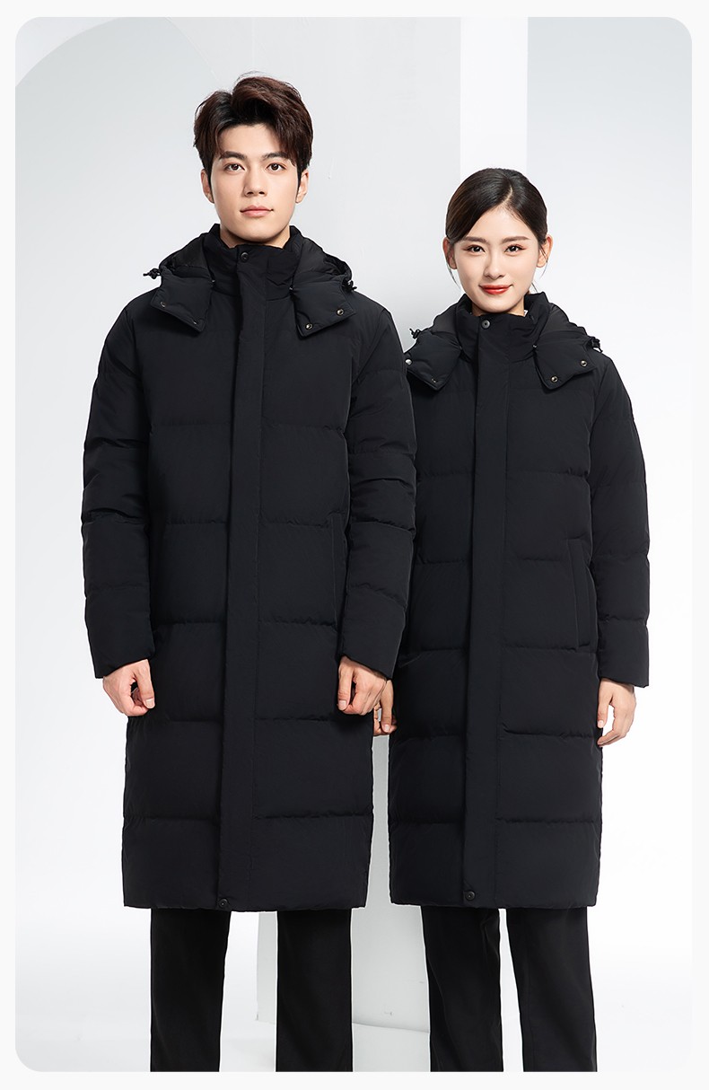 RH-6015 高端羽絨服工作服定制秋冬季中長款加絨加厚棉服銀行前臺(tái)長款外套(圖17)