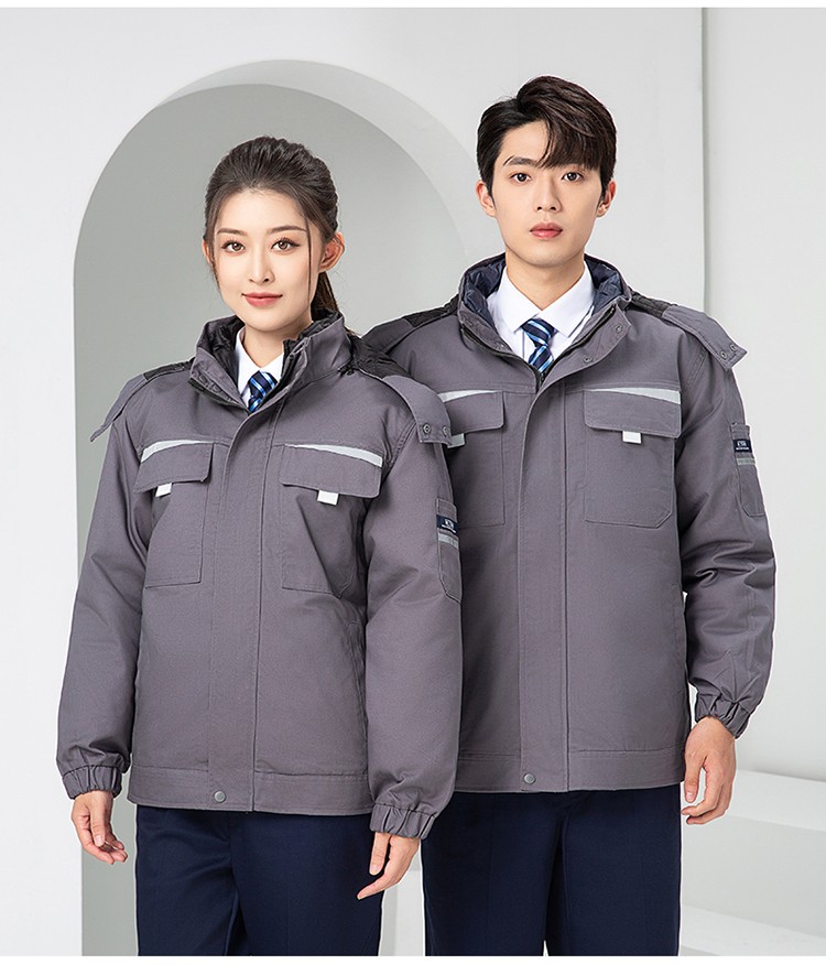 LW-8826 冬季可拆卸工作服棉襖工廠車間員工勞保服加絨加厚棉服工裝定制(圖24)