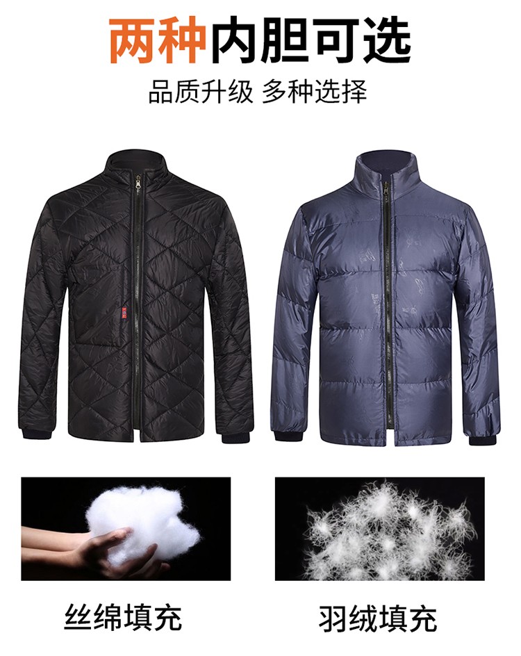 LW-8826Y 冬季可拆卸羽絨工作服棉襖工廠車間員工勞保服加絨加厚棉服工裝定制(圖7)