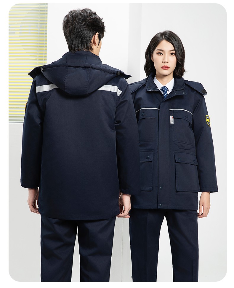 YJ-1305 冬季工作服棉衣男耐磨加絨加厚石油化工防靜電防酸堿勞保棉服外套(圖22)