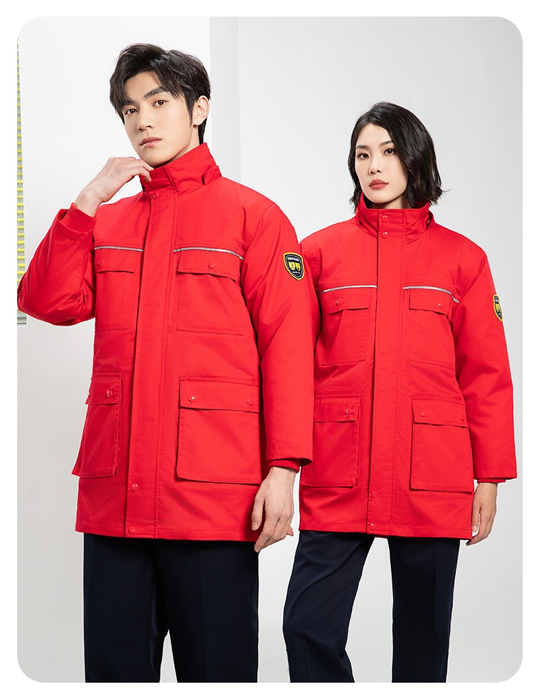 YJ-1305 冬季工作服棉衣男耐磨加絨加厚石油化工防靜電防酸堿勞保棉服外套(圖24)