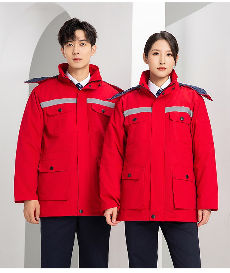 YJ-8603 海源冬季工作服棉衣男可拆卸加厚保暖棉襖工廠冷庫(kù)車(chē)間棉上衣定制(圖20)