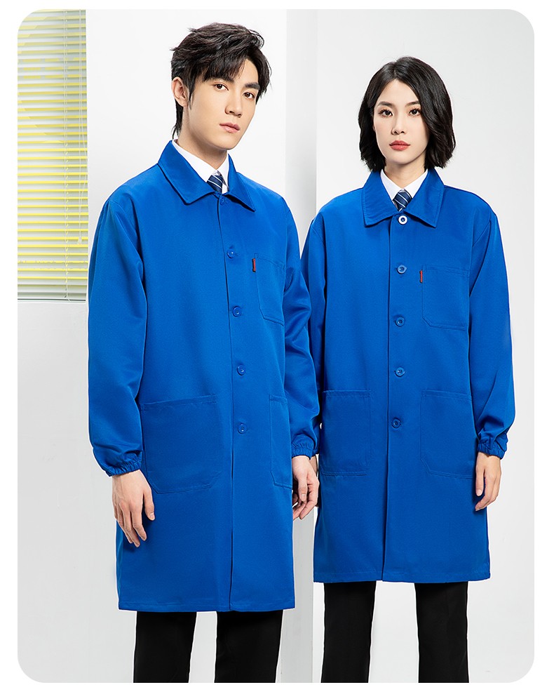 YJ-2302 純色翻領(lǐng)大褂工作服大褂倉(cāng)庫(kù)搬運(yùn)裝卸服飼養(yǎng)員防塵罩衣食品廠服(圖19)