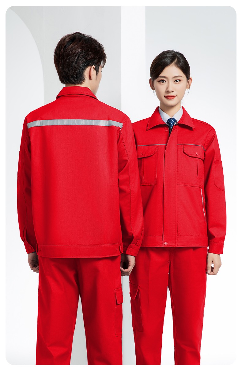 YM-092 春秋季工作服套裝定制男耐磨建筑工程工廠車間長袖勞保服純色工裝(圖25)