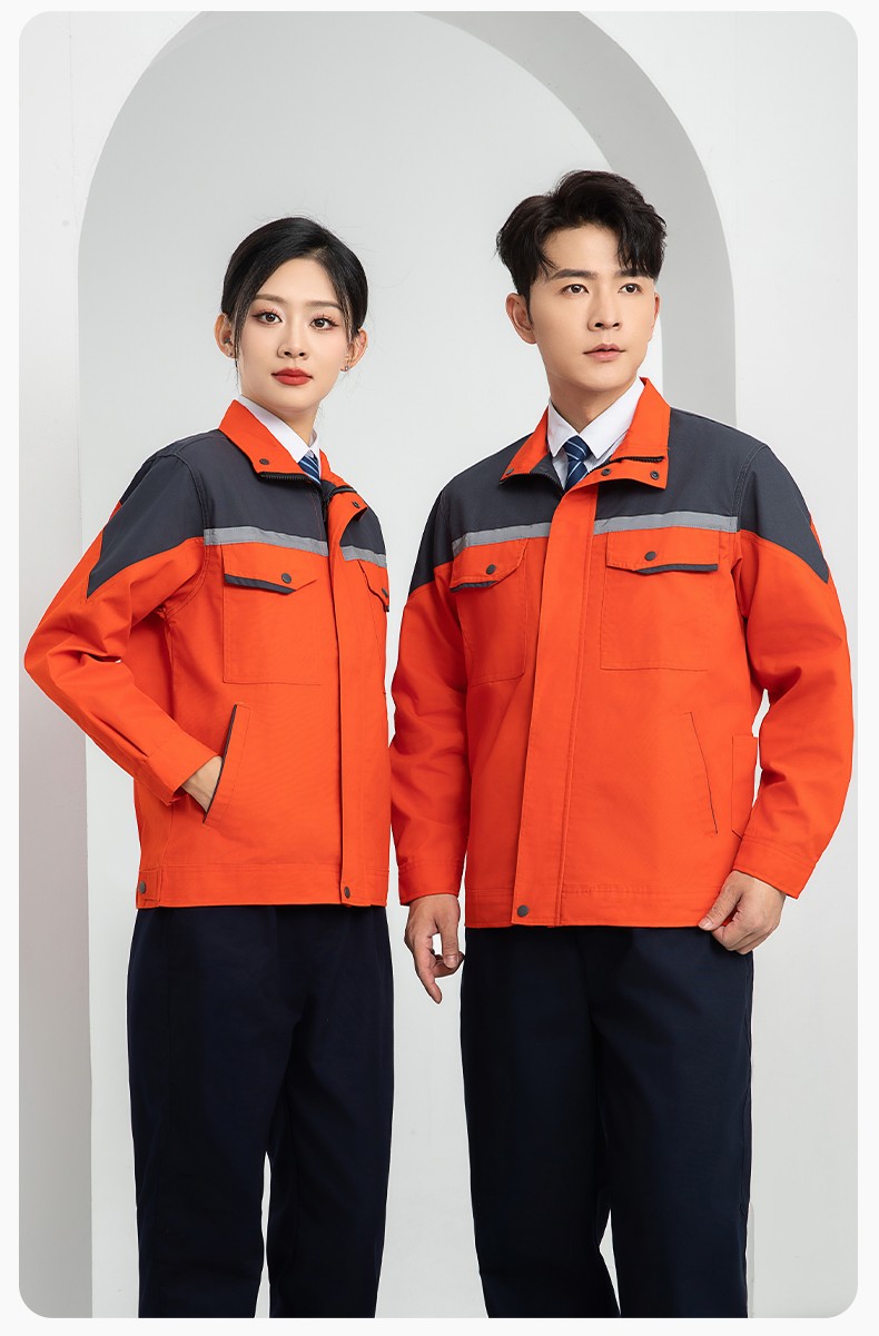 LJ-1811 春秋勞保工作服套裝磨毛帆布工廠車間廠服建筑工裝汽修服批發(fā)(圖19)