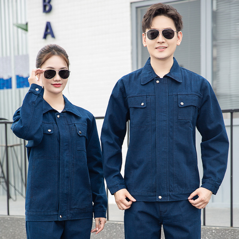 NZ023C 電焊牛仔工作服套裝男焊工加厚防燙耐磨建筑工汽修勞保工作服褲子